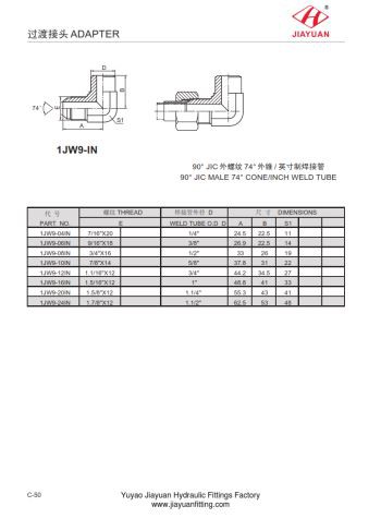 Elbow Male JIC Inch Weld Tube Fittings