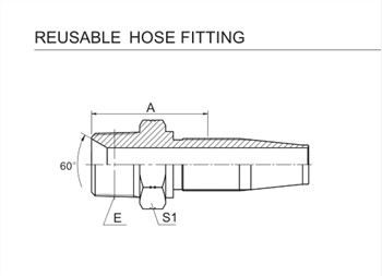 NPT MANNELIJKE herbruikbare slangkoppelingen